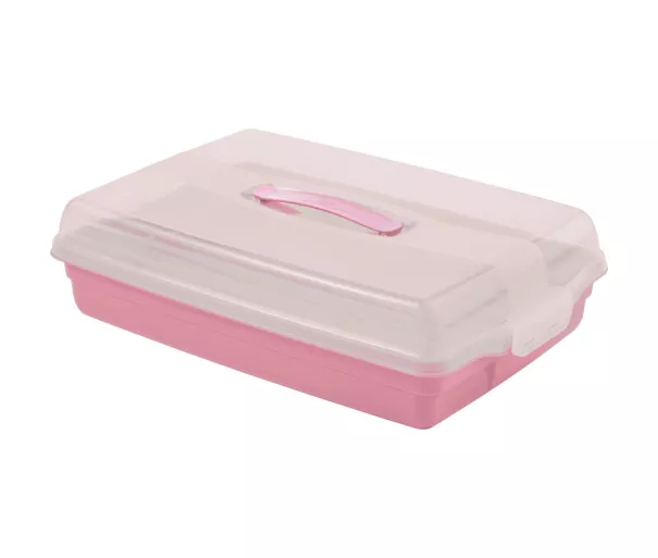Tortas transportavimo dėžė stačiakampė 45x29,5x11,1cm rožinė