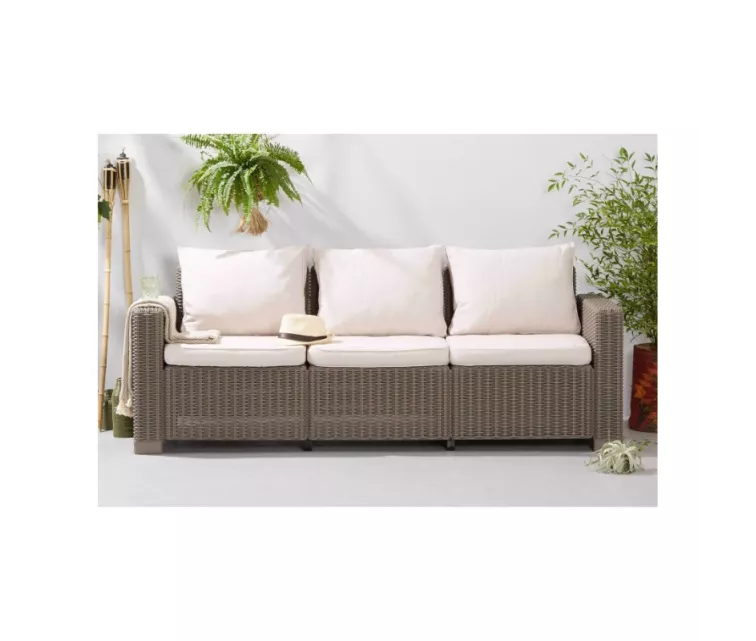 Садовый диван трехместный California 3 Seater Sofa бежевый
